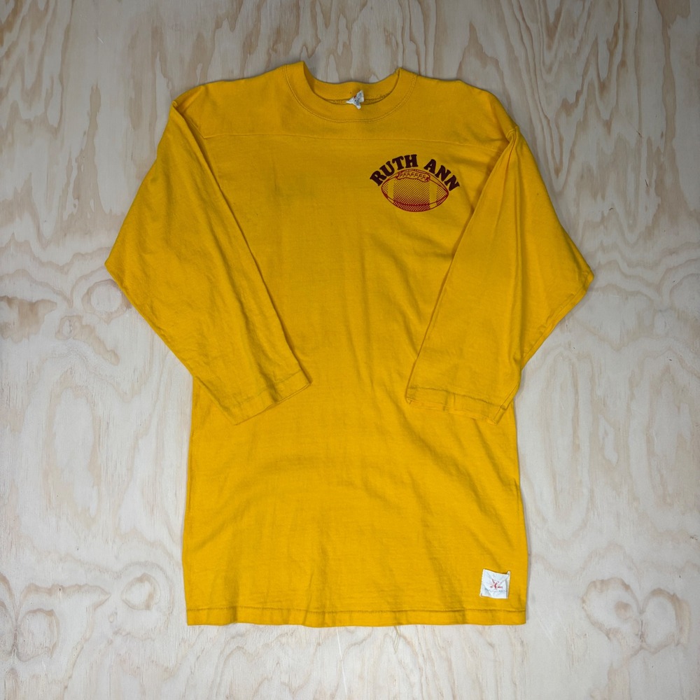 Vintage Mason Athletic Yellow Football Jersey Ruth Ann Little Dutchmen 18 XL USA